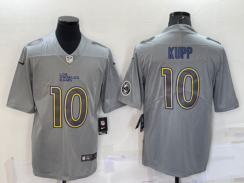 Men's Los Angeles Rams #10 Cooper Kupp Grey With Patch Atmosphere Fashion Stitched Jersey